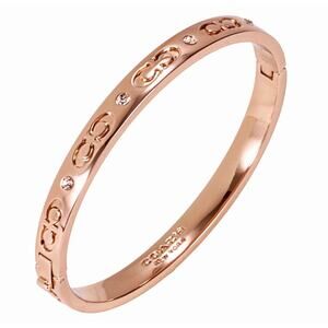 Coach Signature Rose Gold Tone Bangle Bracelet